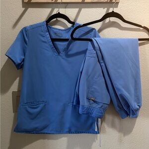 Figs Classic Blue Scrub Top